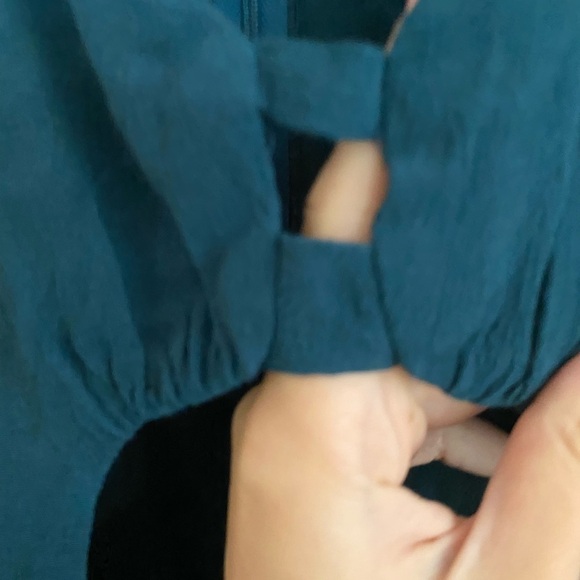 Reformation / teal  Blue Cutout crepe  Mini Dress XS - Picture 4 of 5